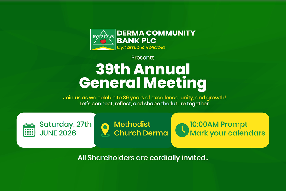 Derma Community Bank PLC Announces 39th Annual General Meeting