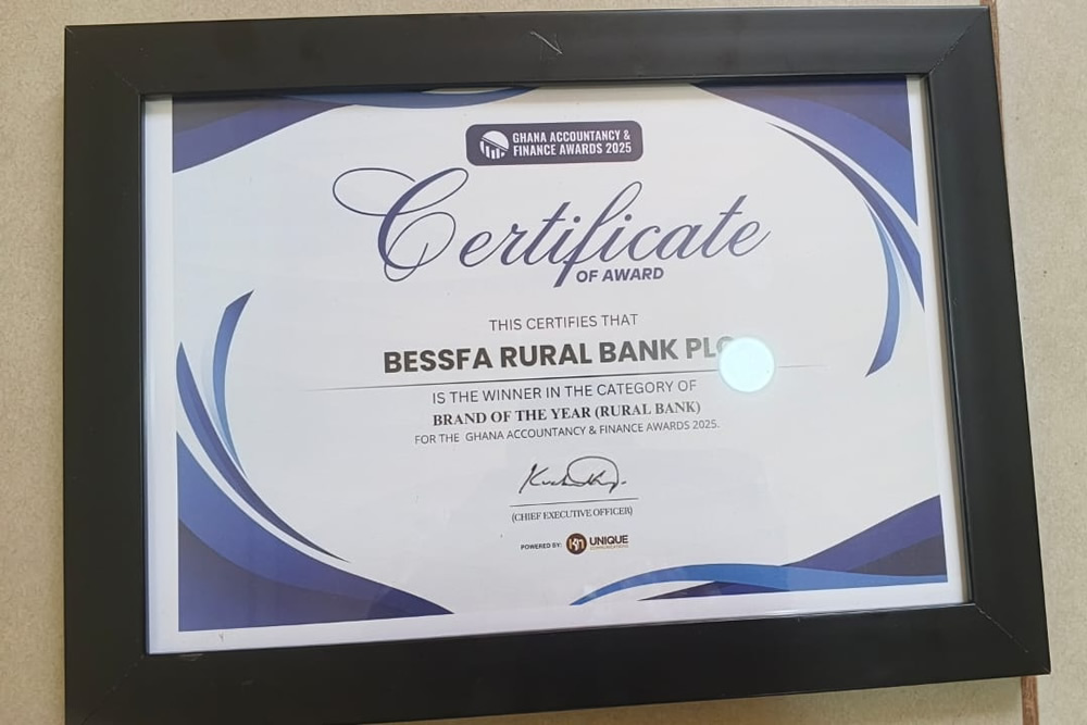 Bessfa Rural Bank PLC Wins Brand of the Year at the 2025 Ghana Accountancy & Finance Awards